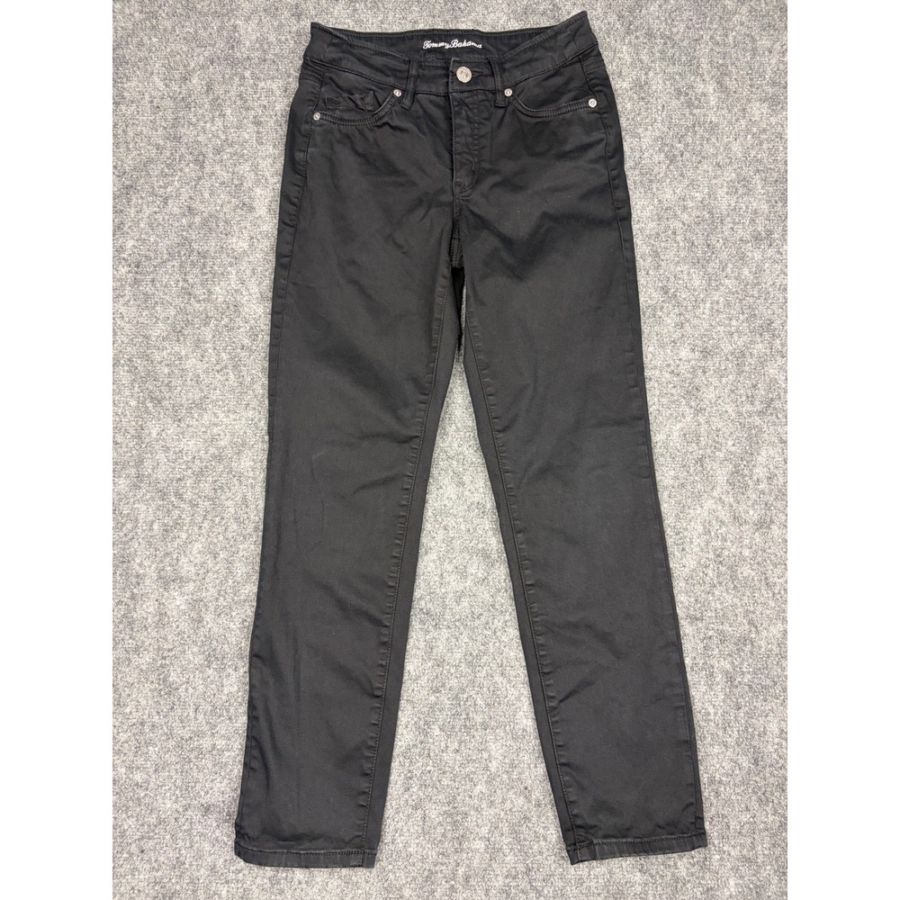 Tommy Bahama Boracay Beach Womens High Rise Ankle Pants Black Size 0x28